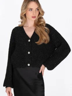 Dreimaster Damen Strickjacke in schwarz