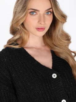 Dreimaster Damen Strickjacke in schwarz