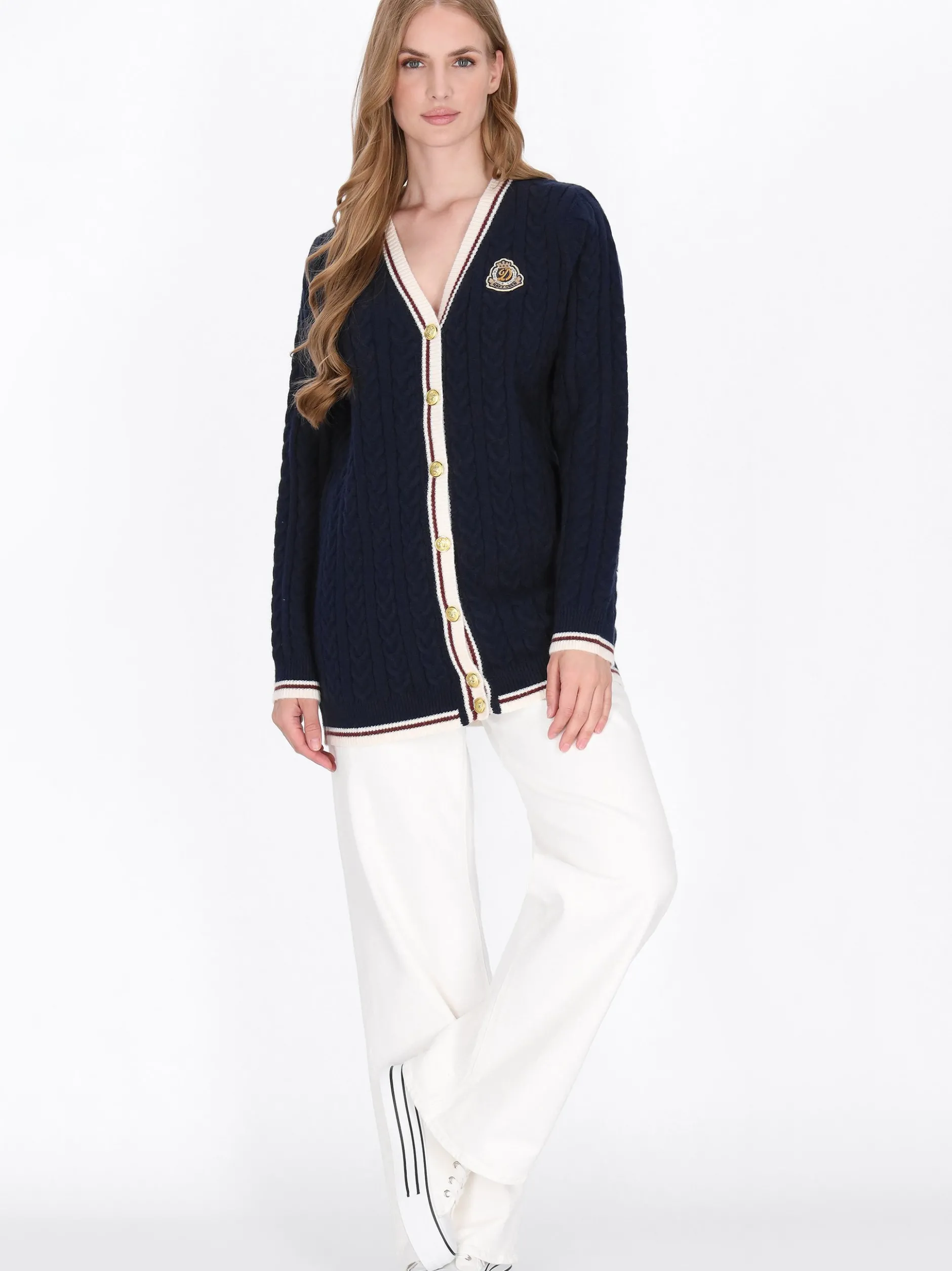 Dreimaster Damen Strickjacke in marine