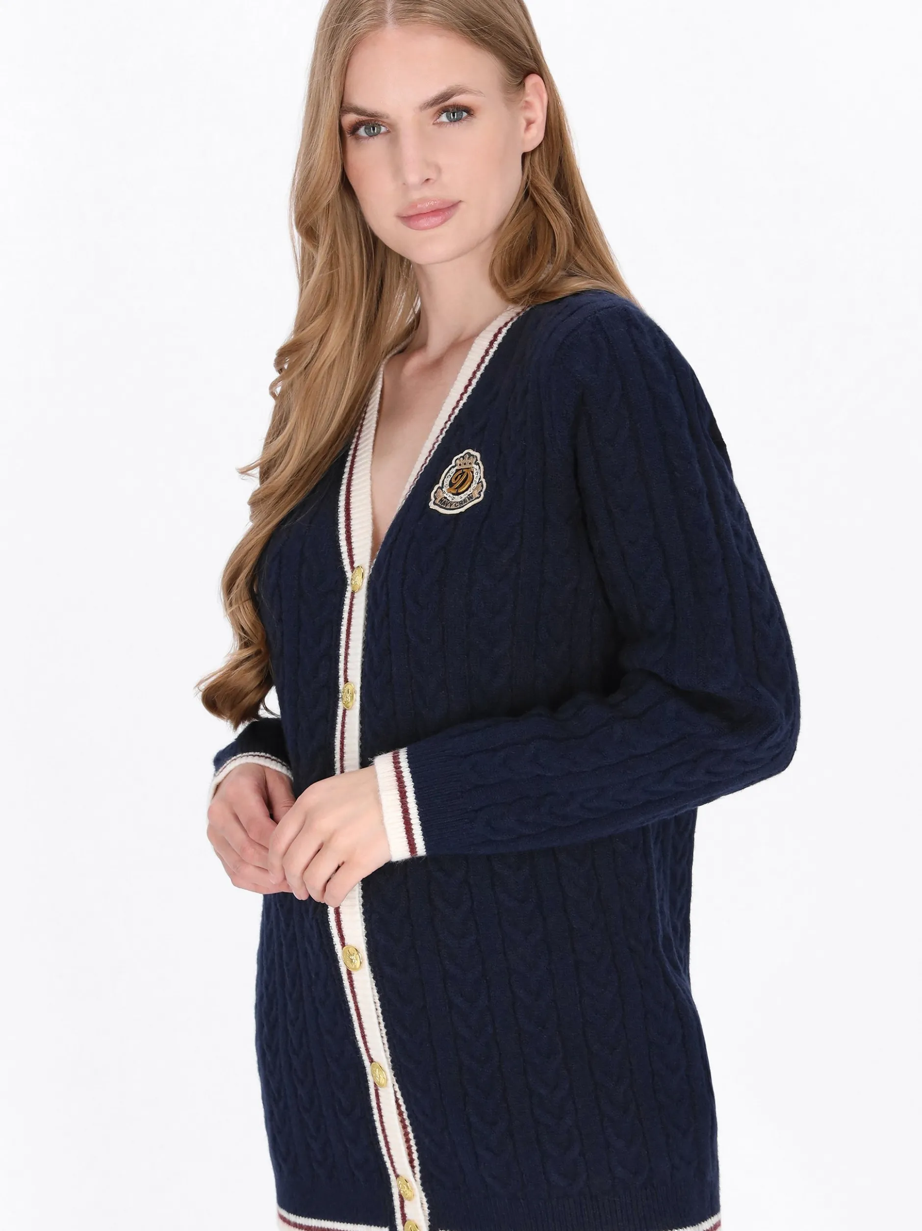 Dreimaster Damen Strickjacke in marine