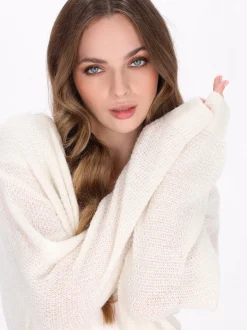 Dreimaster Damen Strickjacke in weiß