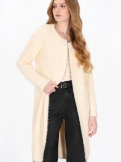Dreimaster Damen Strickjacke in weiß