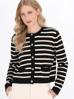 Dreimaster Damen Strickjacke in schwarz