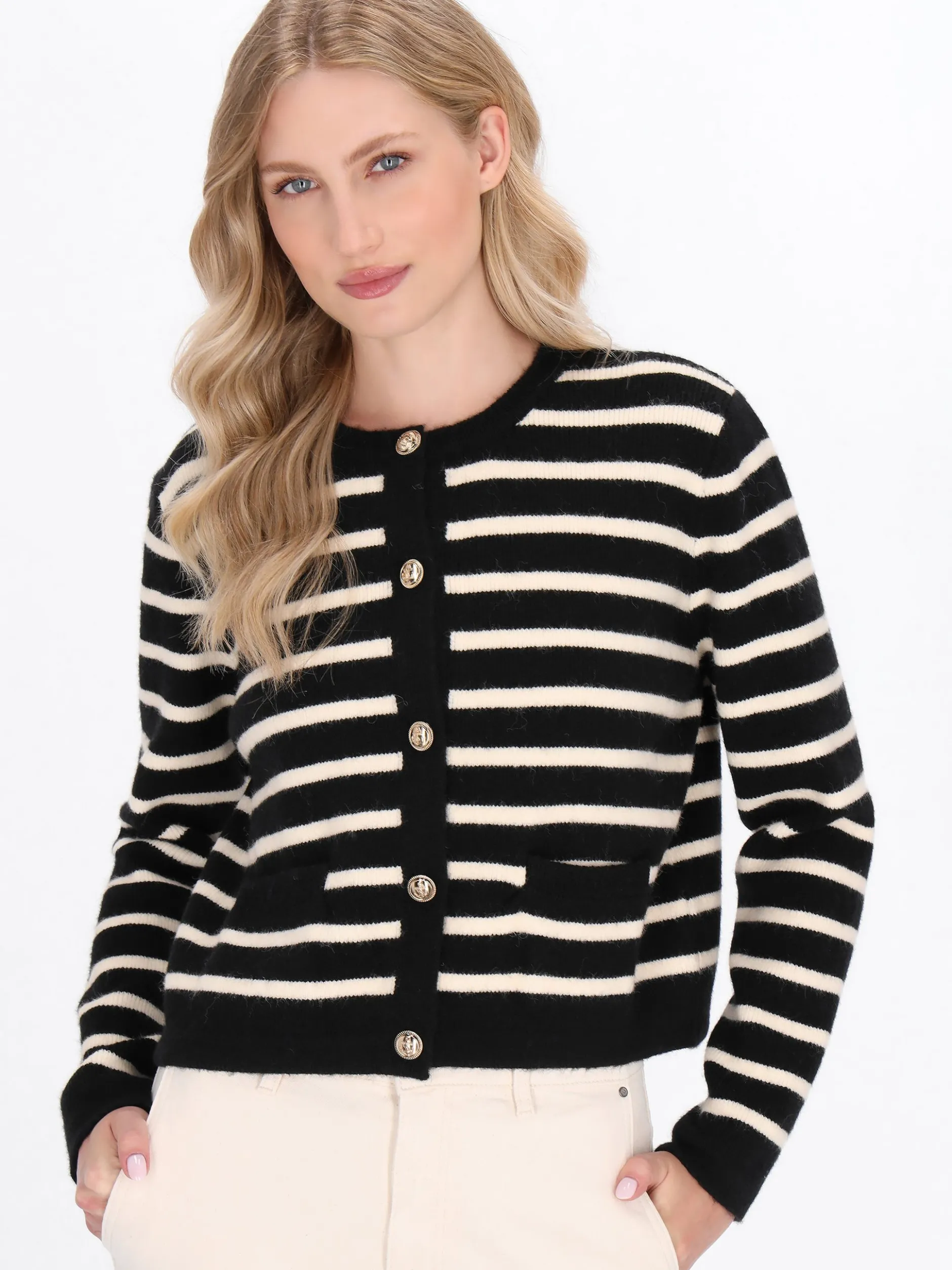 Dreimaster Damen Strickjacke in schwarz