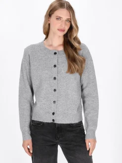 Dreimaster Damen Strickjacke in grau