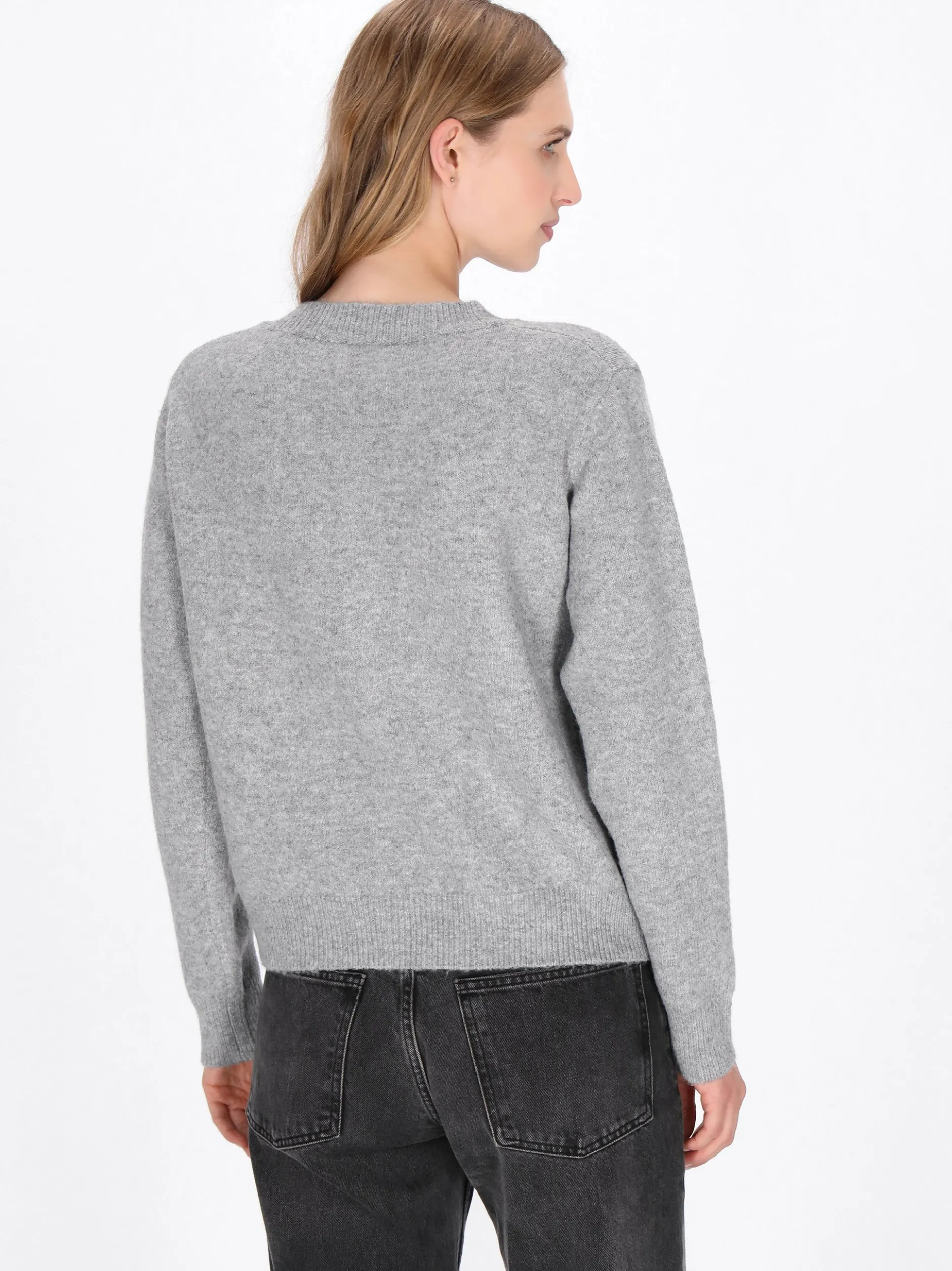 Dreimaster Damen Strickjacke in grau