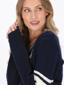 Dreimaster Damen Strickjacke in marine