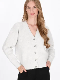 Dreimaster Damen Strickjacke in weiß