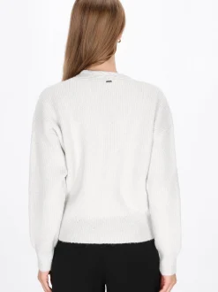 Dreimaster Damen Strickjacke in weiß