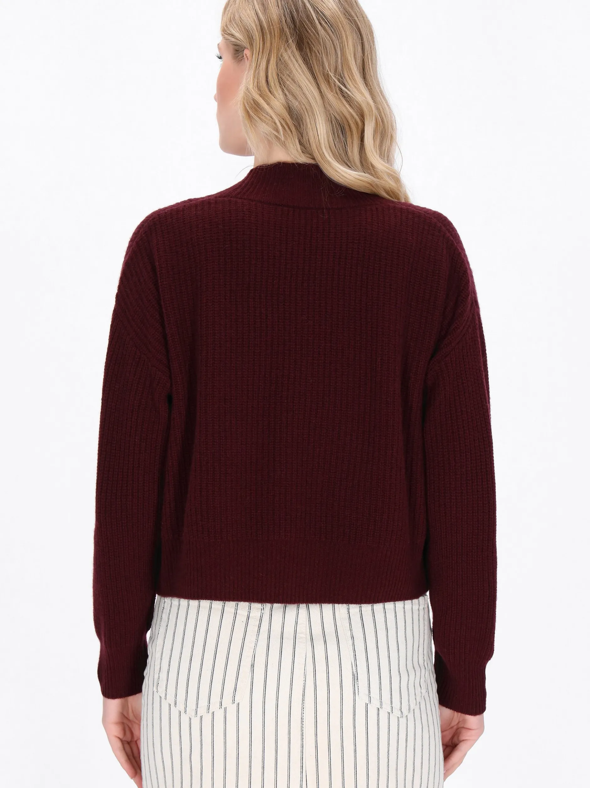 Dreimaster Damen Strickjacke in bordeaux