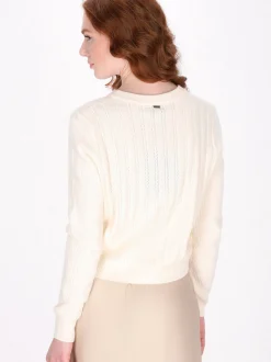 Dreimaster Damen Strickjacke in weiß