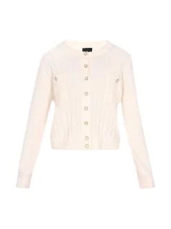 Dreimaster Damen Strickjacke in weiß