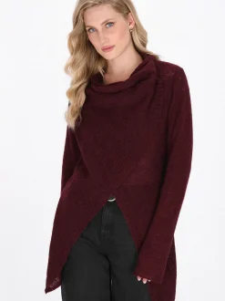Dreimaster Damen Strickjacke in bordeaux
