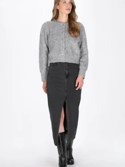 Dreimaster Damen Strickjacke in grau