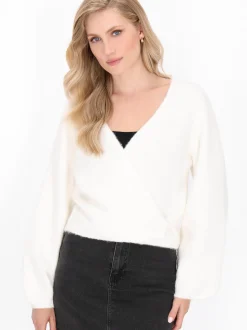 Dreimaster Damen Strickjacke in weiß