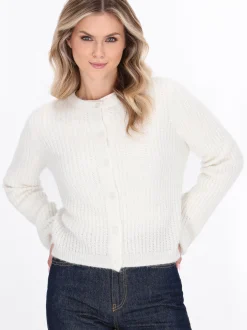 Dreimaster Damen Strickjacke in weiß