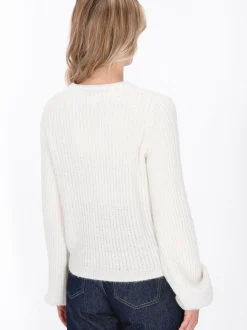 Dreimaster Damen Strickjacke in weiß