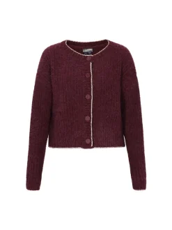 Dreimaster Damen Strickjacke in bordeaux