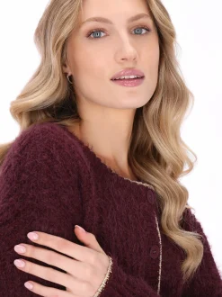 Dreimaster Damen Strickjacke in bordeaux