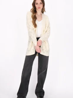 Dreimaster Damen Strickjacke in weiß