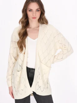 Dreimaster Damen Strickjacke in weiß