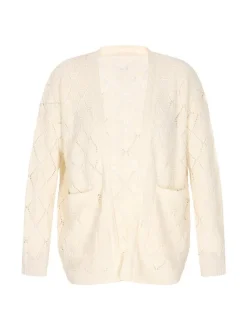 Dreimaster Damen Strickjacke in weiß