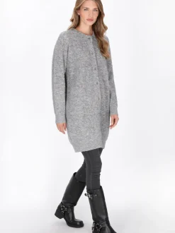 Dreimaster Damen Strickjacke in grau