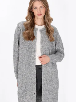 Dreimaster Damen Strickjacke in grau