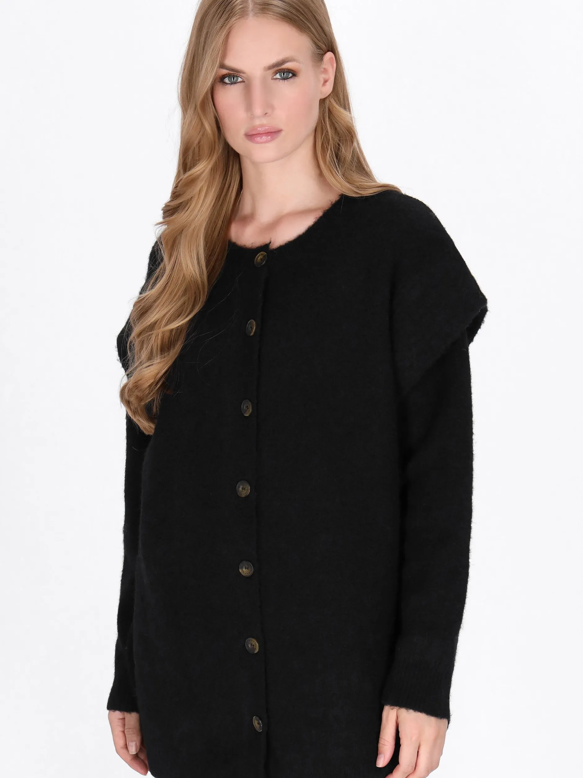 Dreimaster Damen Strickjacke in schwarz