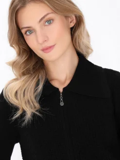 Dreimaster Damen Strickjacke in schwarz