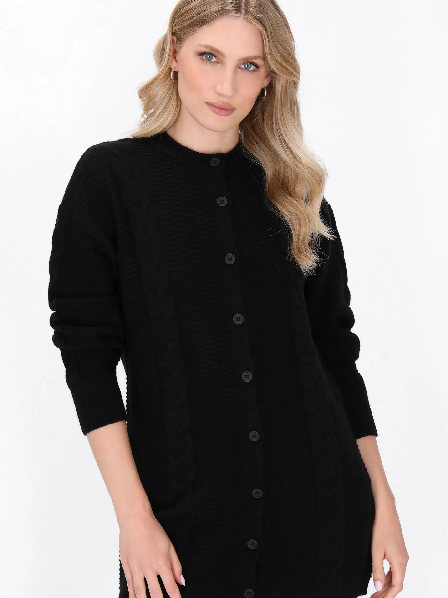 Dreimaster Damen Strickjacke in schwarz