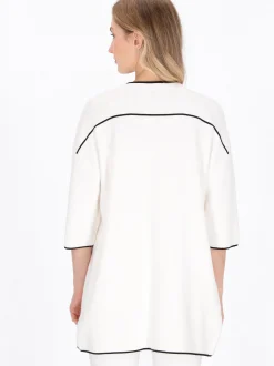 Dreimaster Damen Strickjacke in weiß