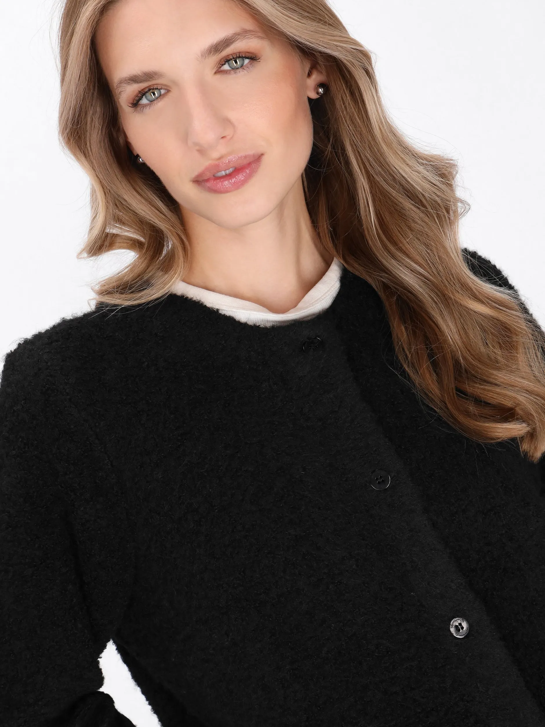 Dreimaster Damen Strickjacke in schwarz