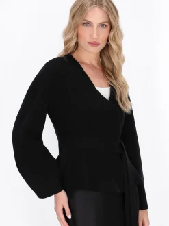 Dreimaster Damen Strickjacke in schwarz