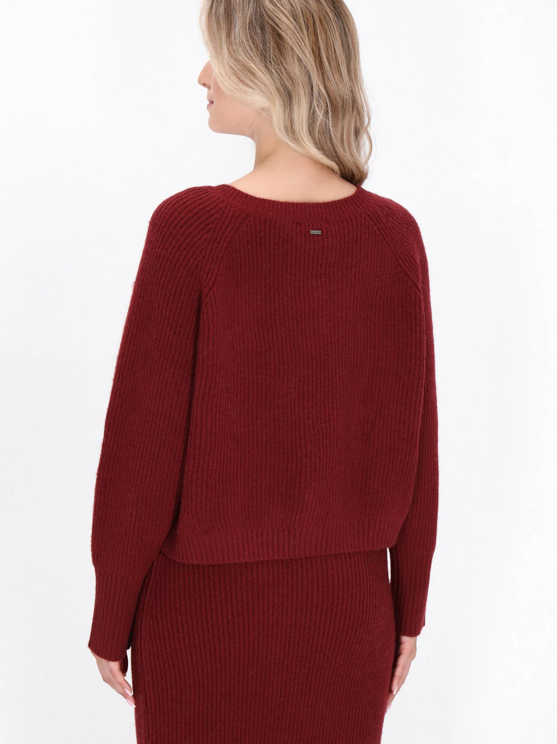 Dreimaster Damen Strickjacke in bordeaux