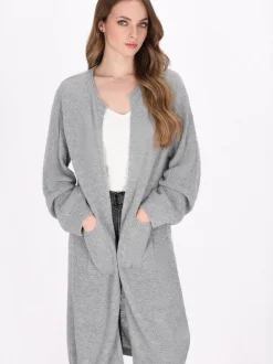 Dreimaster Damen Strickjacke in grau