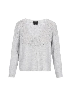 Dreimaster Damen Strickjacke in grau