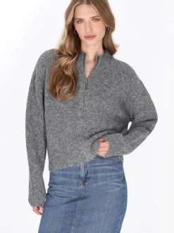Dreimaster Damen Strickjacke in grau