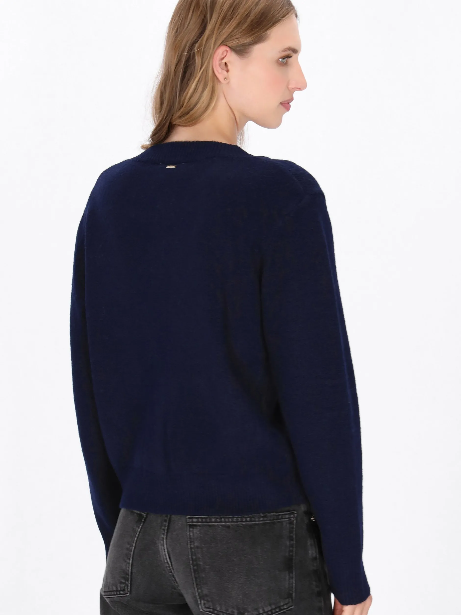 Dreimaster Damen Strickjacke in marine