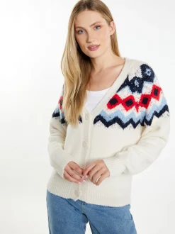 Dreimaster Damen Strickjacke in mehrfarbig