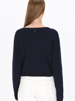 Dreimaster Damen Strickjacke in marine