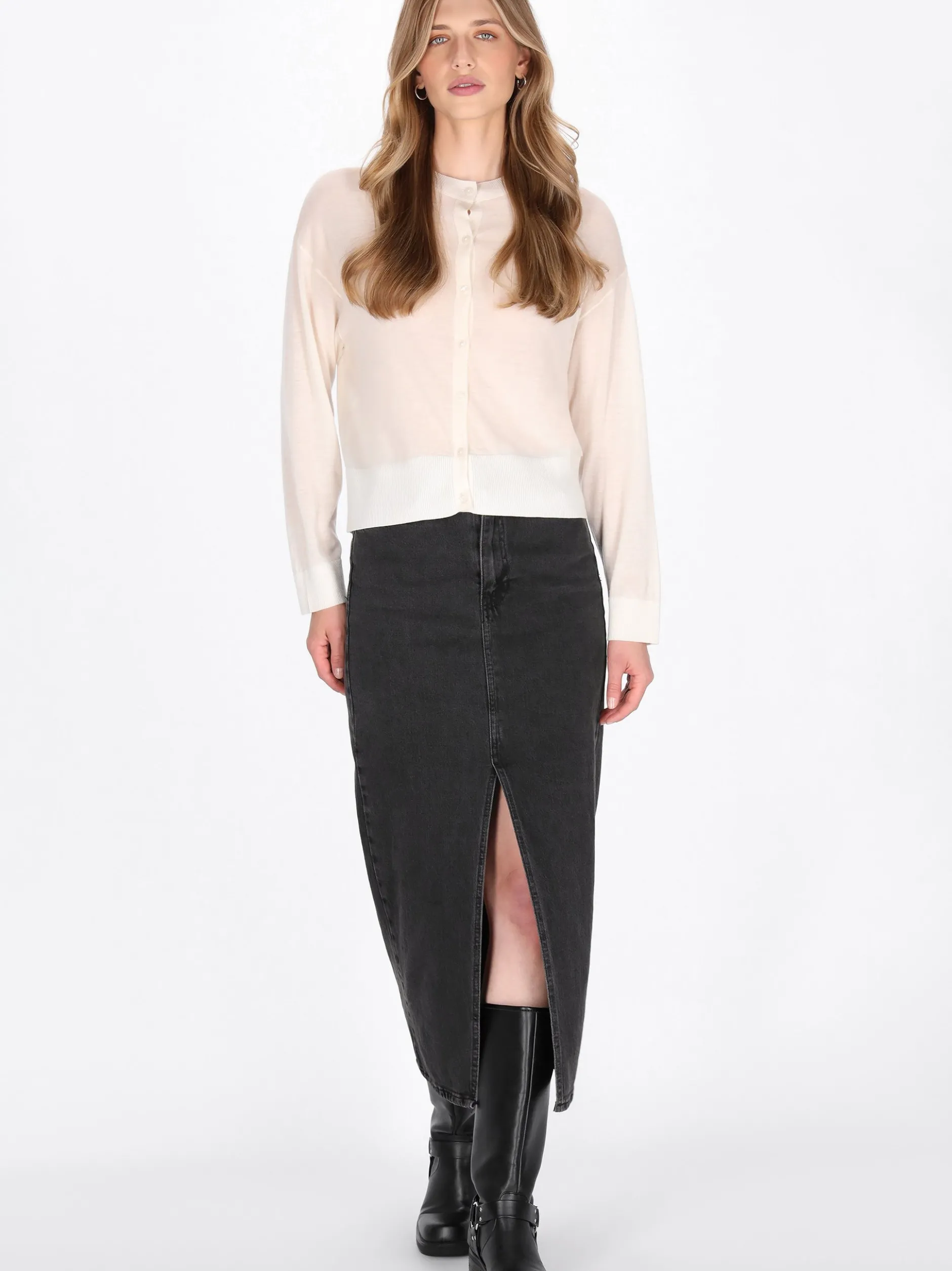 Dreimaster Damen Strickjacke in weiß