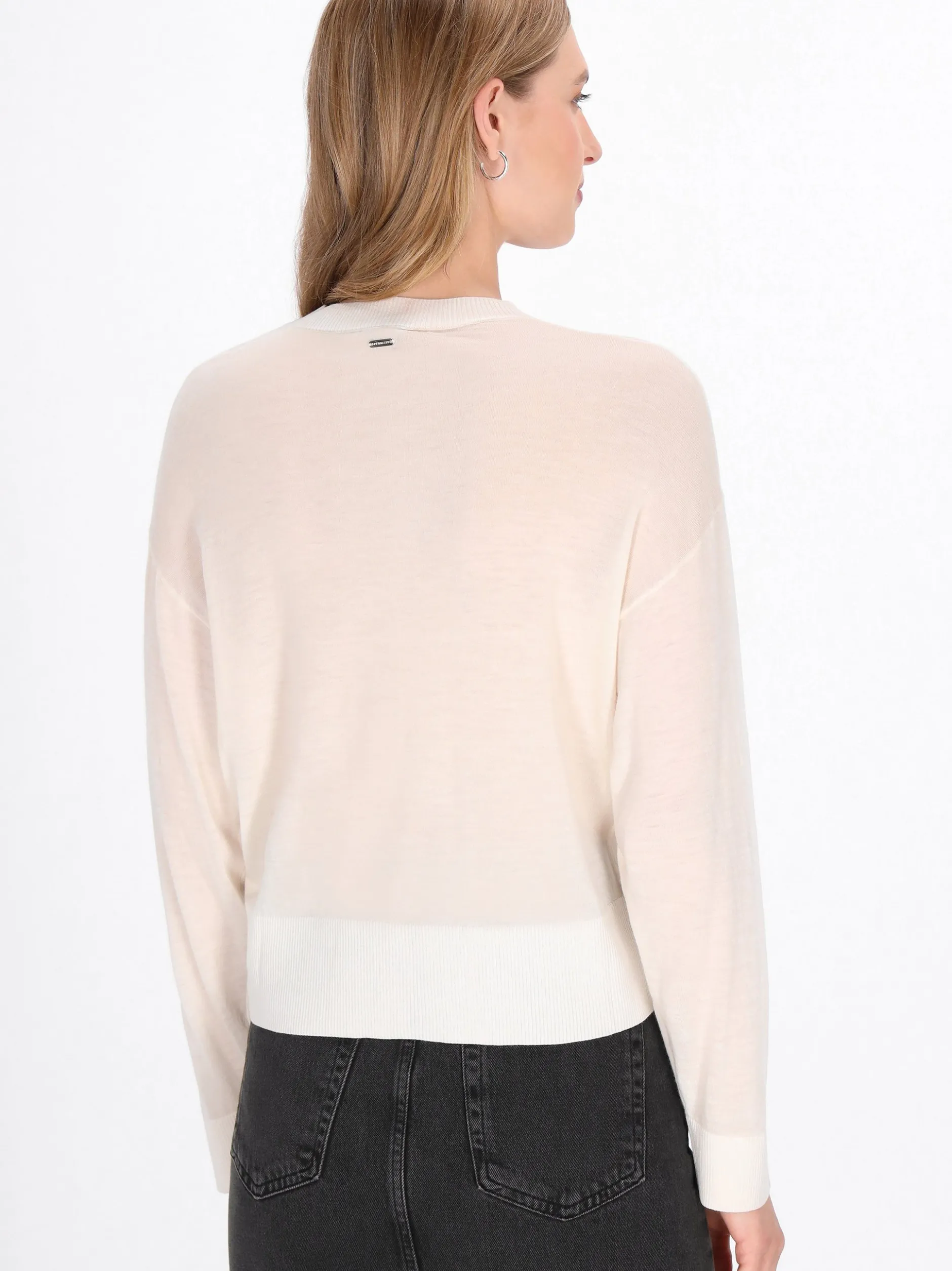 Dreimaster Damen Strickjacke in weiß