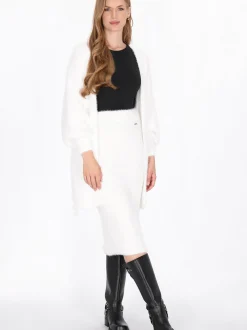 Dreimaster Damen Strickjacke in weiß