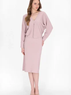 Dreimaster Damen Strickjacke in altrosa