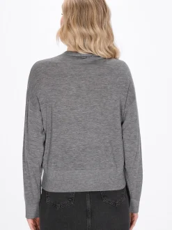 Dreimaster Damen Strickjacke in grau