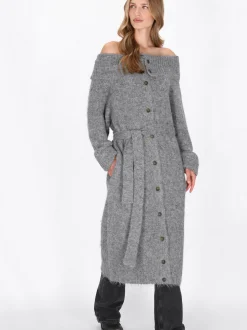 Dreimaster Damen Strickjacke in grau