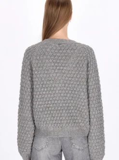 Dreimaster Damen Strickjacke in grau