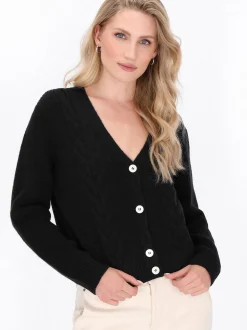 Dreimaster Damen Strickjacke in schwarz