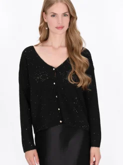 Dreimaster Damen Strickjacke in schwarz